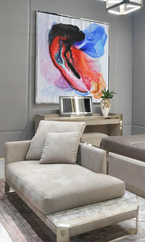 Extra Large Abstract Painting On Canvas,Contemporary Oil Painting,Living Room Canvas Art,Black,Red,Blue,Pink.etc